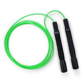EliteSRS, Fit+ Pro Freestyle Jump Rope for Tricks and Fitness; Long Handles with Grip Tape (Black and Neon)
