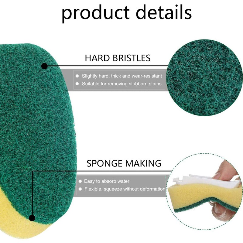 Kitchen Sink Cleaning Brush Portable Dish Wall Sponge Pads Dish