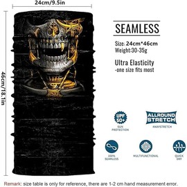 WYSUMMER Scarves Bandanas Skull Face Tube Headband, Gaiter Head Wrap Balaclava Magic Scarf Motorcycle Multi Function Headwear, Skull 26, 25cm*50cm/19.7*9.8 in