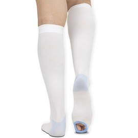 Vive Compression Stockings for Women & Men - 15-20 mmHg Knee High Anti Embolism Socks for Maternity, Varicose Veins, Swelling, Soreness, Support - For Nurses, Pregnancy, Flight & Travel (White) (Medium)