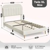 GarveeHome Twin XL Bed Frame with Storage Headboard, Velvet Upholstered