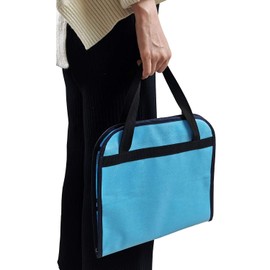 ANIZER Travel Foldable Jewelry Rolls Bag Storage Pouch Hanging Jewelry Organizer with 8 Zippered Clear Pockets for Earrings Rings Necklaces Bracelets Watchbands (BLUE)