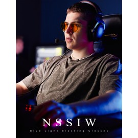 NSSIW Blue Light Glasses for Men and Women, Bluelight Glasses with Round Metal Frame and Anti Eye Strain (99%)