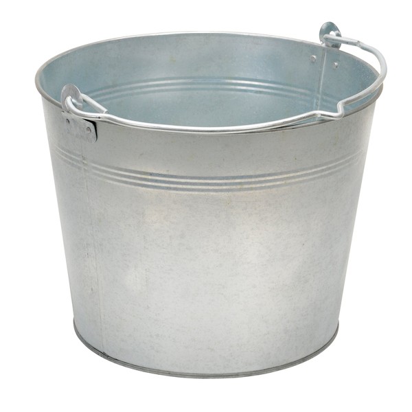 Vestil BKT-GAL-325 Galvanized Steel Bucket, 9-13/16" Depth, 3.25 gallon, 28 pound Capacity, Silver