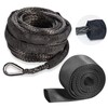Flylin Universal Polyester Winch Rope Sleeve, Black Winch Cable Cover,