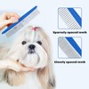 LuckyOpt Dog Grooming Comb, 2Pcs Stainless Steel Pet Hair Comb