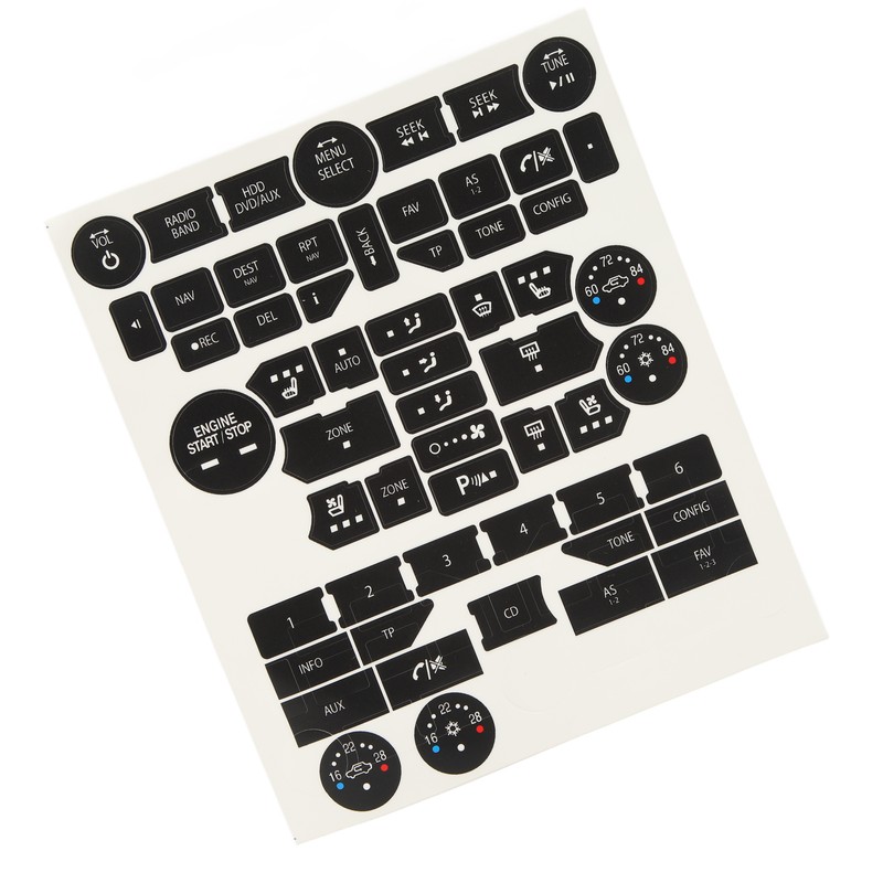 Car Interior Button Repair Decal Set Door Lock Button Decals