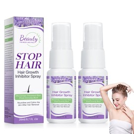 Hair Growth Inhibitor for Face & Body, Permanent Hair Removal Spray– Reduces Hair Growth, Gentle & Effective, Moisturizes Skin, Lightens Regrowth, for Face, Underarms, Legs, Bikini Line, Arms（2PCS）