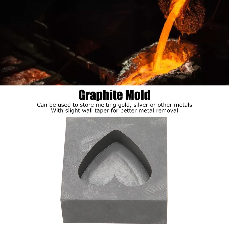 Graphite Casting Mold Professional Heart Shaped Ingot Casting Refining Mould
