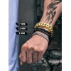 Richsteel 8.2 Inch Black Plated Stainless Steel Curb Chain Bracelet