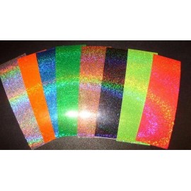 The Fishing Lure Tape Company 2" x 6" 3PK  Flasher & Spoon Holographic Super Fine Glitter Fishing Lure Tape - Florescent Light Blue