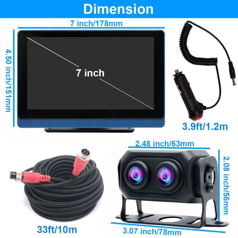 Yuanting 7" Touchscreen Monitor DVR Dash Cam Backup Rear View