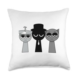 Clukr Black Gray from Sprunky! | Funbot Jevin Simon Throw Pillow