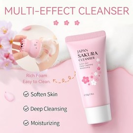Evolvique Set De Cuidado Facial Sakura Para Adolescentes - Set De Cuidado Facial - Cuidado Facial Hidratante Para Adolescentes De 10 A 12 Años - Kit Facial De Viaje Para Mujer Con Limpiador, Sérum, Cr