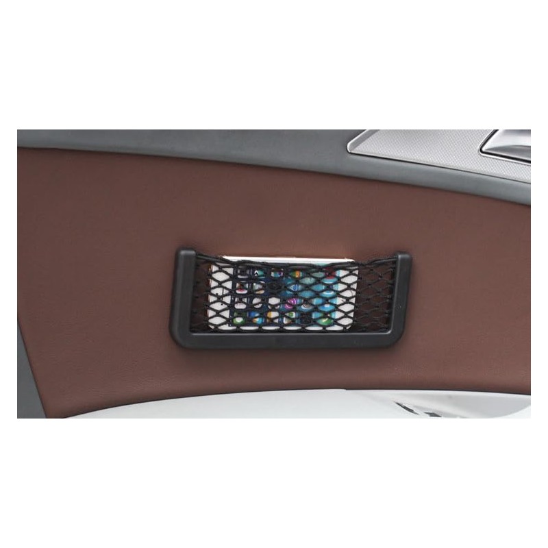 車用 収納ポケット 19.2 x 8cm NAKAMARU 車内収納ネット スマホ収納 小物入れ メッシュ