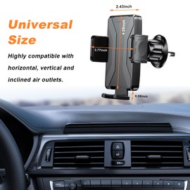 Suvnie Phone Mount for Car Vent, 360° Rotatable Auto Air Vent Cell Phone Holder, Hands Free Adjustable Cellphone Cradle Fit for All Smartphones, Universal Car Interior Accessories (Black)