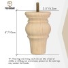 TCHOSUZ 4 Inch Wooden Furniture Legs,Solid Unfinished Bun Feet with