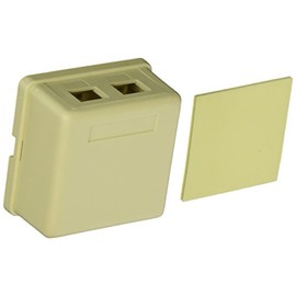 Morris 88256 Surface Mount Box for Keystone Jack, Double Gang, Ivory