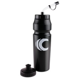 Cannon Sports 1 Liter Sports Water Bottle, BPA-Free, 34 Oz Capacity, Large Mouth, 2 lids (Straw and Squeeze), Great For Helmet Sports Such As Hockey, Lacrosse, Football, Boxing (Black)