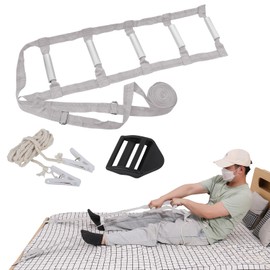 ZUEXT Bed Ladder Assist 160 inch Grey Pull Up Assist Device w/ 5 Handles Grips, Adjustable Rope Ladder Straps, Sit Up Handle Helper for Elderly Seniors Adults Pregnant Injury Handicapped Patients