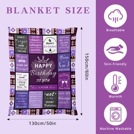 HAFRILY Womens Gifts for Birthday Flannel Blanket 50x60in(130x150cm) Gift for Her Birthday Presents for Women Her Friend Mom Sister Grandma Wife Unique Flannel Blanket
