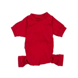Leveret Dog Pajamas 100% Cotton Solid Red XS