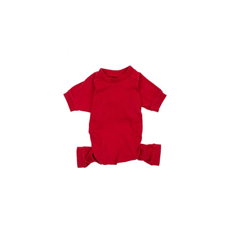 Leveret Dog Pajamas 100% Cotton Solid Red XS