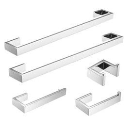 Fapully 5 Piece Bathroom Hardware Accessories Set Stainless Steel Wall Mounted,Chrome Polish Finished