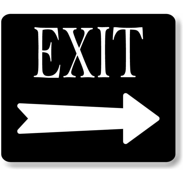 Work House Signs EXIT RIGHT ARROW BLACK WHITE Metal Aluminum