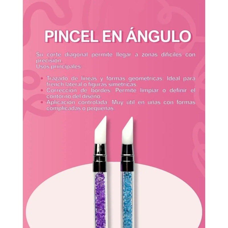 Pinceles De Silicón Doble Para Uñas Paquete Con 5 Piezas