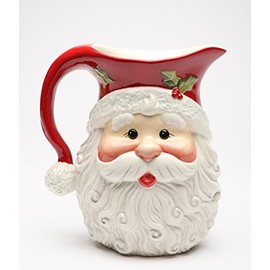 Cosmos Gifts 10636DB Fine Ceramic I Believe: Christmas Santa Pitcher, 8"H