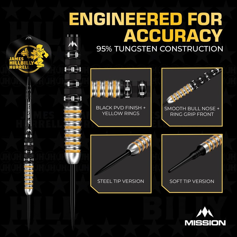 Mission | James Hurrell Darts | Steel Tip | 95%