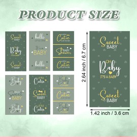 Clabby Baby Shower Candy Wrappers, Shower Mini Candys Bar Miniatures Wrappers Chocolate Bar Label Stickers for Boys Girls Kids Babys Showers Decor (No Candy)(Green)