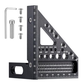 YUENGJGI 3D Multifunctional Angle Gauge, Aluminum Alloy 22.5-90° Miter Gauge, Precision Carpenter's Square, High-Precision Layout Measuring Tool