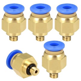 TA-VIGOR 4mm Pneumatic Push to Connect Fittings, M5 Male Thread Quick Connect Straight Coupler, Air Line Push Fit Connectors for Pneumatic Systems and Air Compressors, 10Pcs