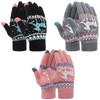 Xialvyu 3 Pairs of Elk Print Winter Touchscreen Gloves, Christmas