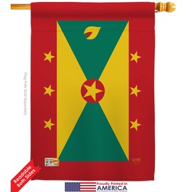 Nationality Grenada Garden House Flags Kit Regional Nation International World Country Particular Area Small Decorative Gift Yard Banner Double-Sided Made in USA 28 X 40