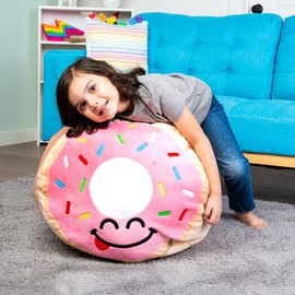 Good Banana Donut Toy Storage Bag - Convertible Fill n' Chill Bag That transforms into a Comfy seat When Full of Plush Toys for Kids Rooms, Multi, (TSDONU)