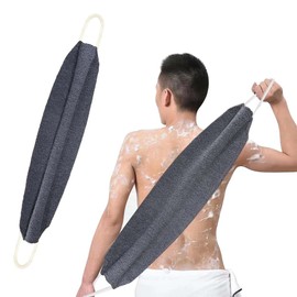 Udbrud Rückenbürste für Körperpeeling, Doppelseitige Badebürste Rückenschrubber Natürliche Dusche Körperbürste mit 2 GRIFFE Rücken Waschhilfe zum Entfernen Abgestorbener Haut