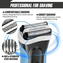 2 Stück Ersatz-Scherkopf Kompatibel mit Braun Series 3, 32S Rasierköpfe Ersatzklingen Klingen Rasierkopf für Series 3 3000s, 3010s, 3040s,3050cc, 300s, 310s etc (32S, Silber)