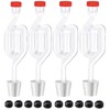 4PACK Twin Bubble Airlock Set, Fermentation Airlock,Brewing Airlocks Brew Kits