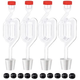 4PACK Twin Bubble Airlock Set, Fermentation Airlock,Brewing Airlocks Brew Kits Airlocks for Fermenting with 4 Stoppers + 10 Grommets