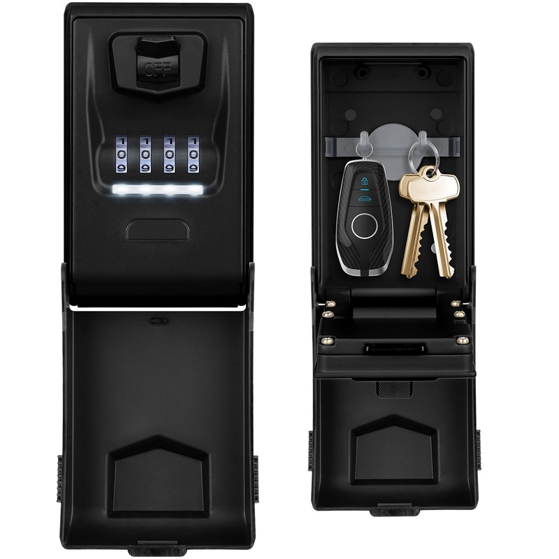 HUANLANG Key Lock Box Wall Mount,Outdoor Combination Lock Box with