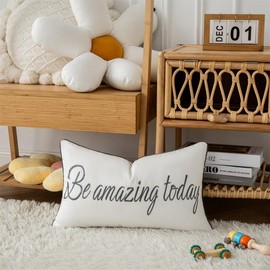 Sunkifover Inspirational Gifts for Women Men Students Friends - Appreciation Gifts for Coworker - Motivational Quote with Be Amazing Today “ Lumbar Pillow Cover 12x20 Inch