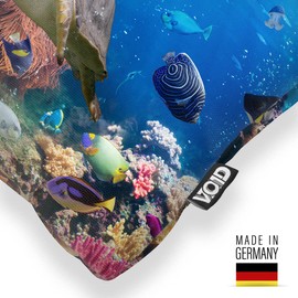 VOID Reef Sea Animals Fish Diver Cushion Cover Sofa Cushion Decorative Outdoor Cushion Size: 40 x 40 cm
