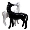 Ebros Adorable Love Locked White And Black Horse Valentines Twin