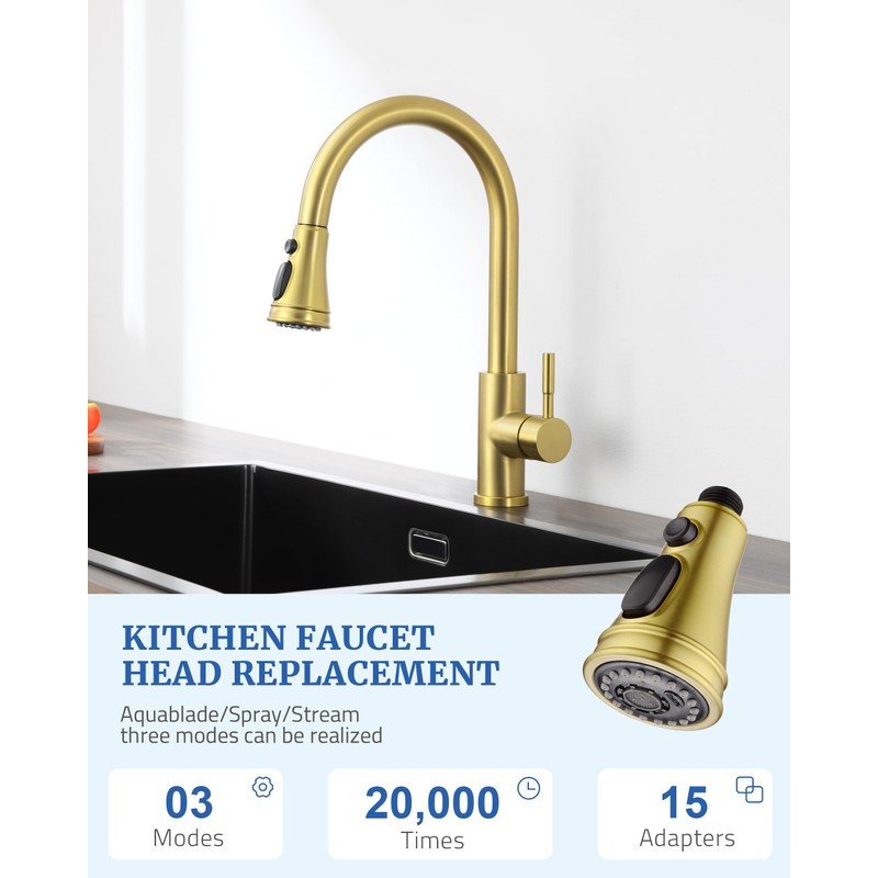 Kitchen Faucet Spray Head Replacement - Pull Down Faucet Sprayer