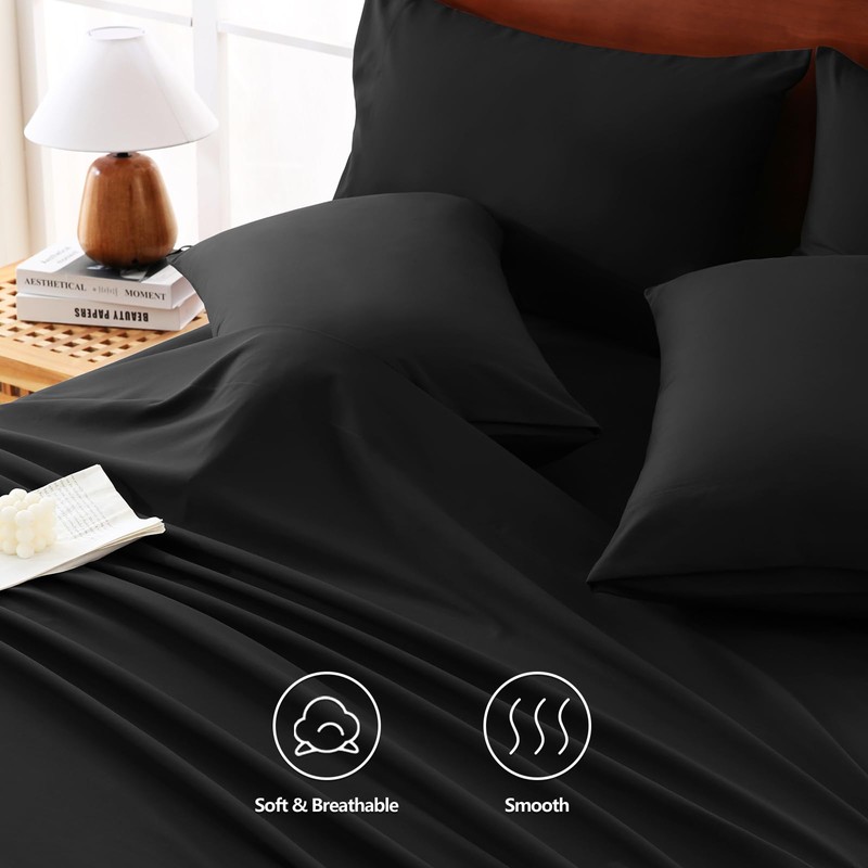 CozyLux Extra Deep Pocket Queen Sheets - 6 Piece Sheet