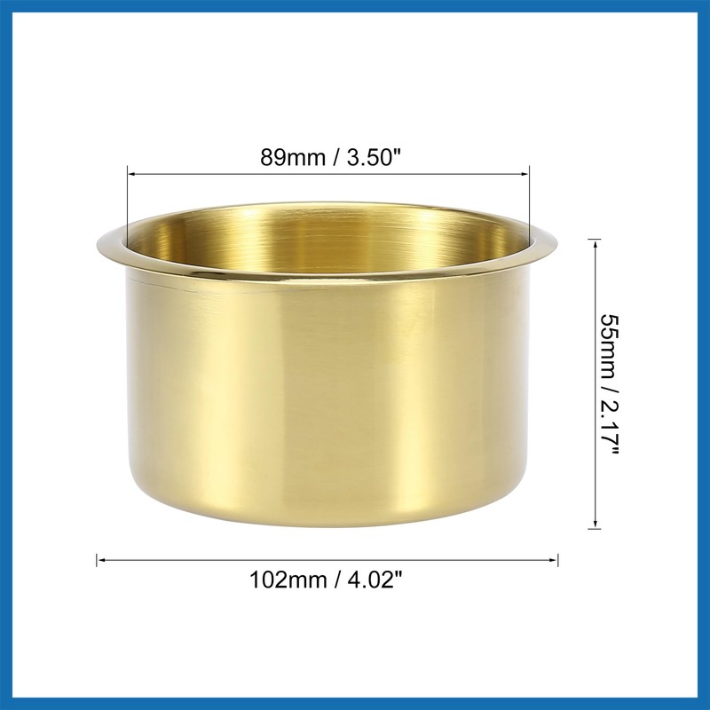 A ABSOPRO 2pcs Stainless Steel Cup Drink Holder Insert Gold