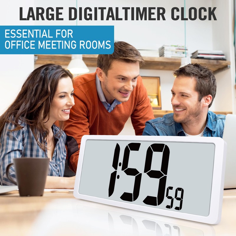 TXL 18.44" Large Amotic Digital Wall Clock with Backlight, Battery